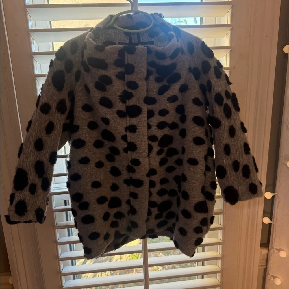 Mummymoon 2-3 Gray Wool Mohair Polka Dot Coat